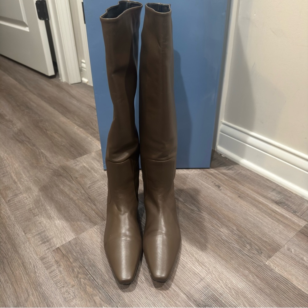 STAUD Wally Flat Truffle Leather Tall Boots - Picture 5 of 16